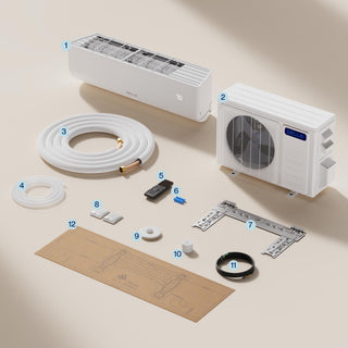 DELLA Motto Series 12000 BTU 19 SEER2 Mini Split Heat Pump AC – Up to 550 Sq.Ft.