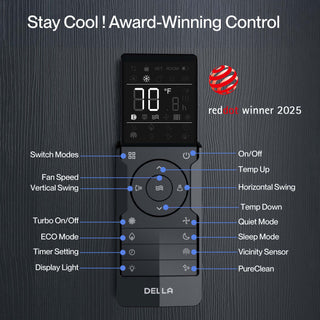 DELLA Motto Series 12000 BTU 17 SEER2 Mini Split Heat Pump AC – 230V, Up to 550 Sq.Ft.