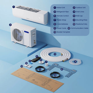 DELLA Motto Series 12000 BTU 17 SEER2 Mini Split Heat Pump AC – 230V, Up to 550 Sq.Ft.