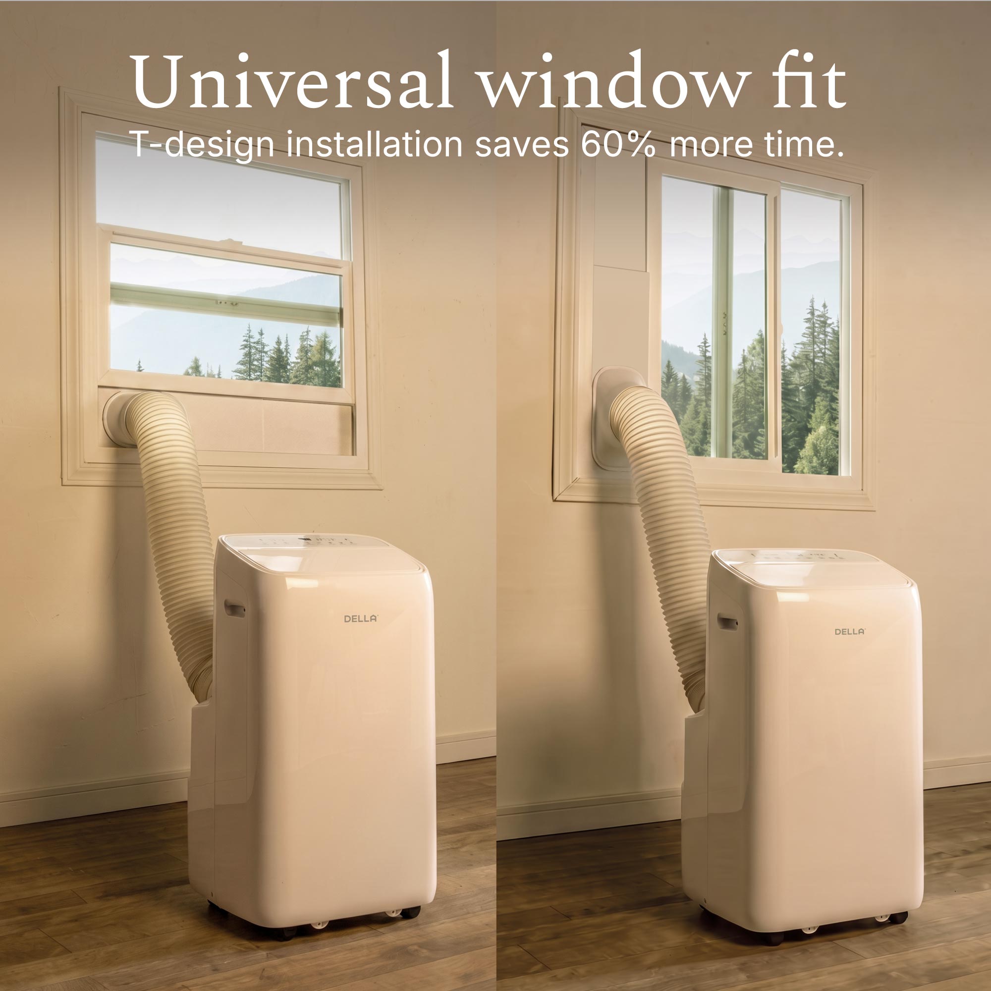 DELLA 14,000 BTU Inverter Ultra Quiet Portable AC for Rooms Up to 450 Sq. Ft.