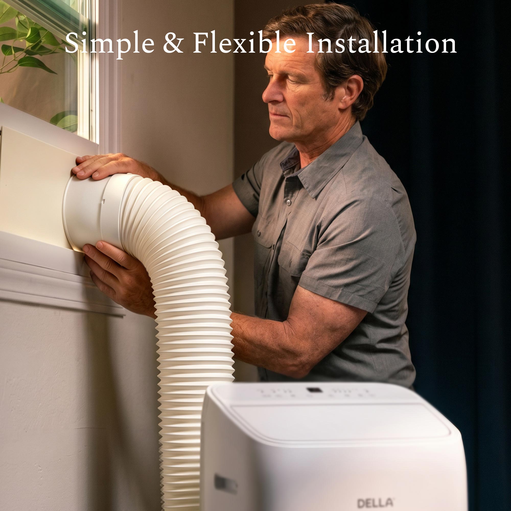 DELLA 14,000 BTU Inverter Ultra Quiet Portable AC for Rooms Up to 450 Sq. Ft.