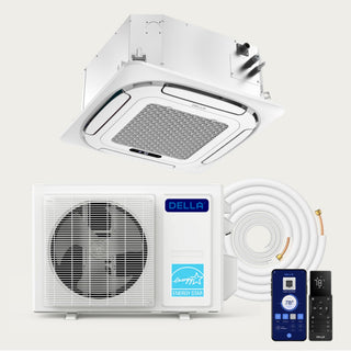 DELLA 12,000 BTU 22 SEER2 Ceiling Cassette Ductless Mini Split AC - Up to 550 Sq.Ft.