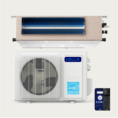 DELLA Optima Series 9000 BTU 24 SEER2 Ultra Heat Mini Split AC - Hasta 400 pies cuadrados