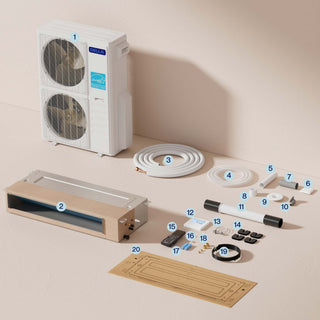 DELLA 48000 BTU Five Zone Concealed Ducted Mini Split Heat Pump AC (9K+9K+9K+9K+9K)