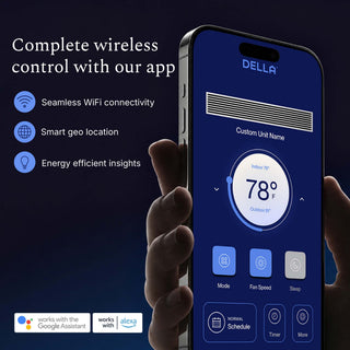 DELLA 48000 BTU Tri-Zone Concealed Ducted Mini Split Heat Pump AC (9K+ 18K+24K)