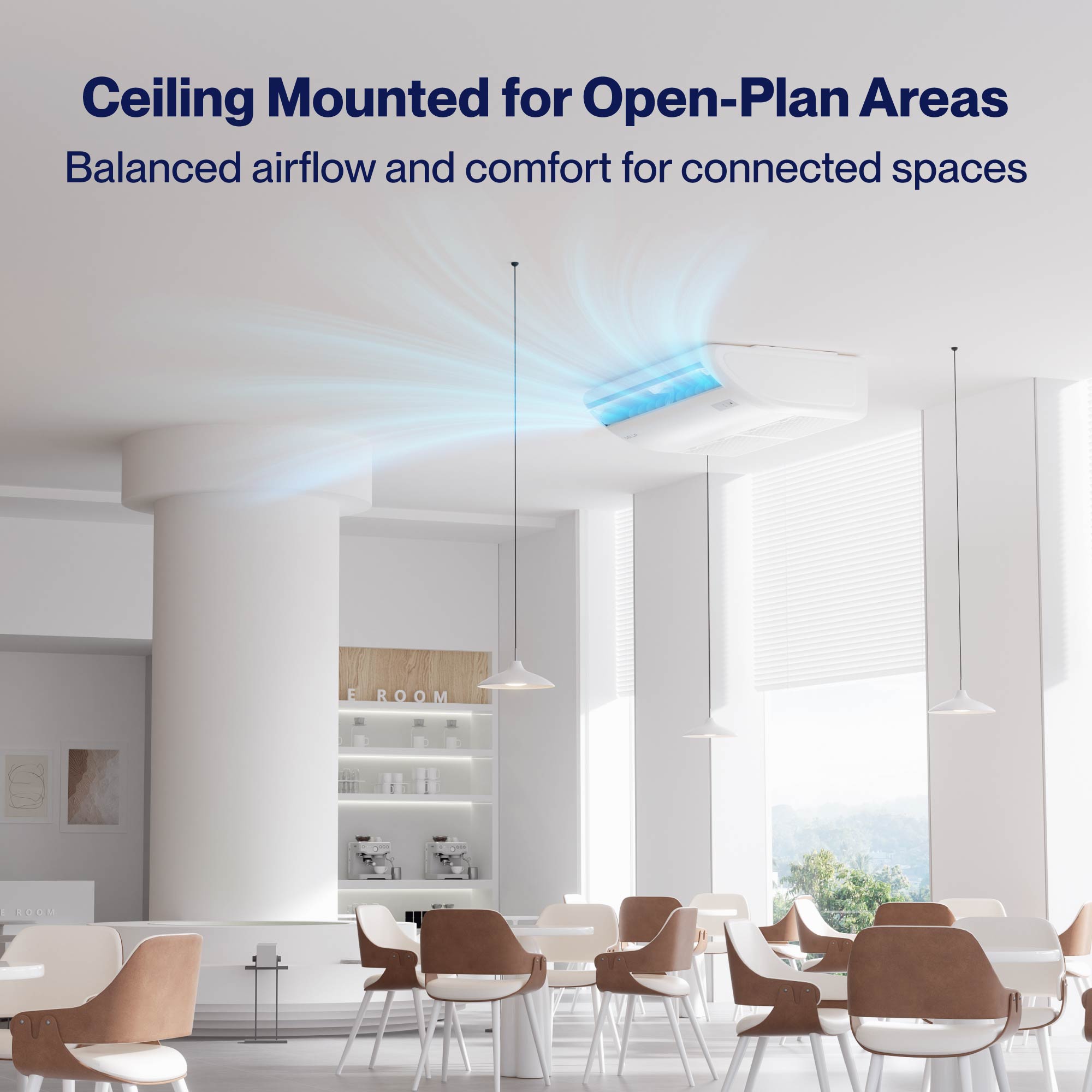 DELLA 18000 BTU 20.5 SEER2 Floor Ceiling Mini Split AC - Up to 1000 Sq. Ft.