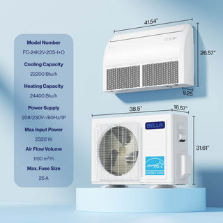 DELLA 22200 BTU 20 SEER2 Floor Mounted Mini Split AC - Up to 1500 Sq. Ft.
