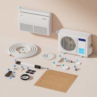 DELLA 22200 BTU 20 SEER2 Floor Mounted Mini Split AC - Up to 1500 Sq. Ft.
