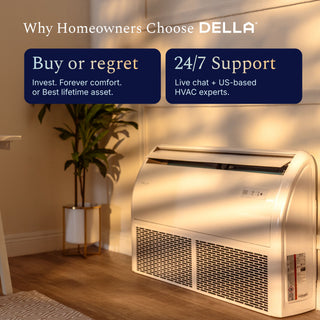 DELLA 22200 BTU 20 SEER2 Floor Mounted Mini Split AC - Up to 1500 Sq. Ft.