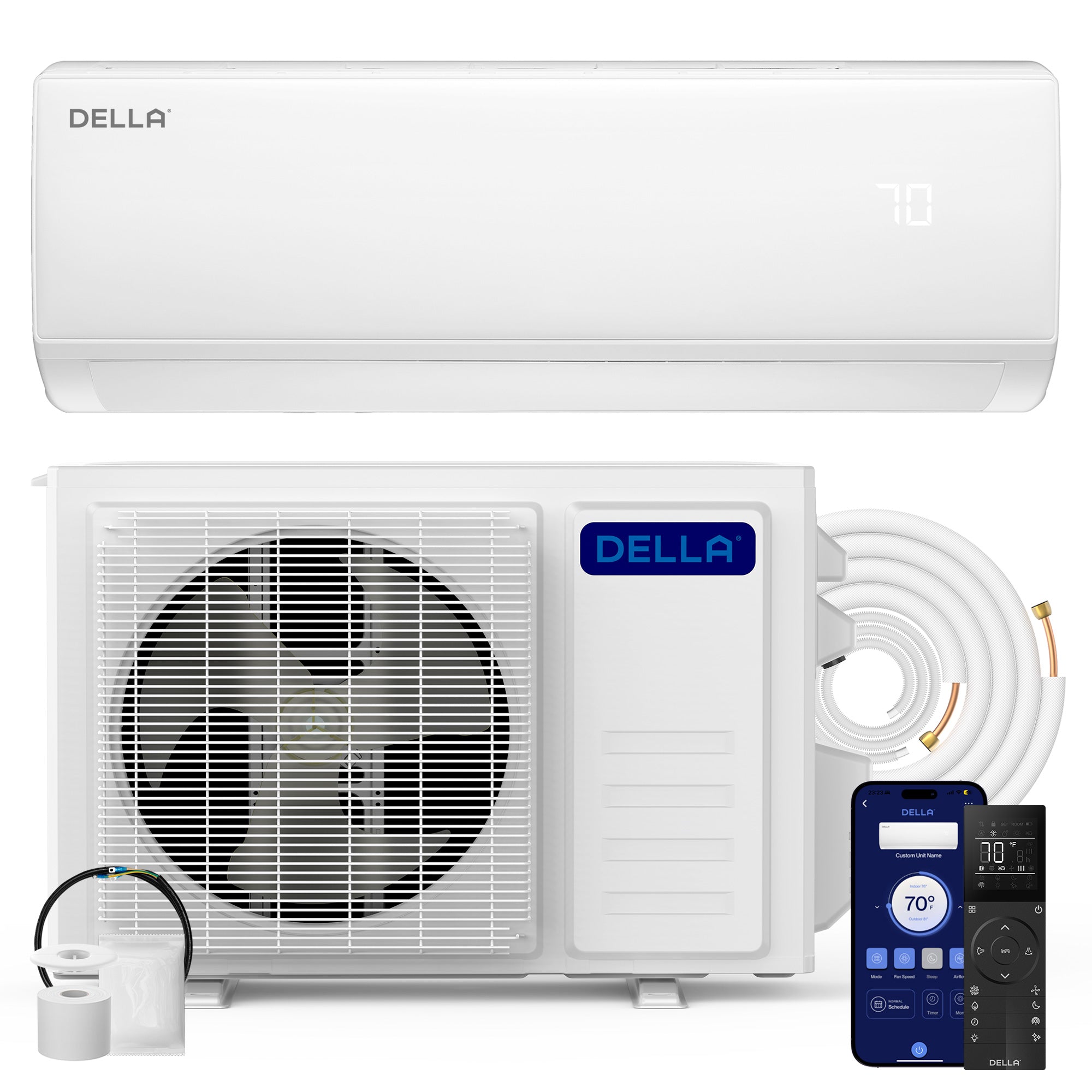 Econo Series 22000 BTU SEER2 17 Mini-Split Heat Pump AC - Up to 1500 Sq.Ft.