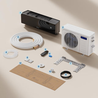 DELLA Umbra Series 9100 BTU 19 SEER2 Mini Split Heat Pump AC - Up to 400 Sq.Ft.