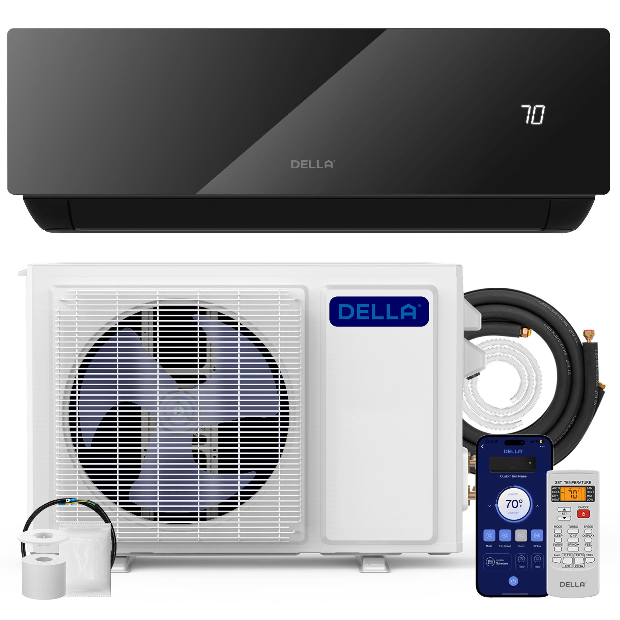 ApooDr 18,000 BTU Ductless Mini Split AC & Heat Pump - 19 SEER, 1.5 Ton, 220V