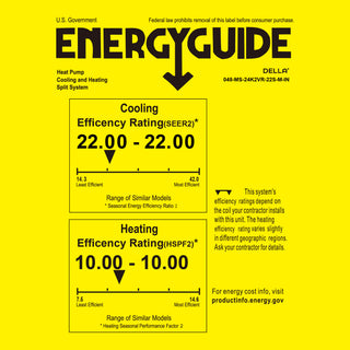 DELLA Serena Series 24000 BTU 22 SEER2 Mini-Split Heat Pump AC - Up to 1500 Sq.Ft.