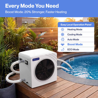 DELLA Omi Spark Series 21,160 BTU Mini Inverter Pool Heat Pump for Pools up to 4,500 Gallons