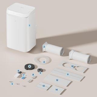 DELLA Sylro Series 14,000 BTU Inverter Ultra Quiet Portable Air Conditioner for Rooms Up to 450 Sq. Ft.