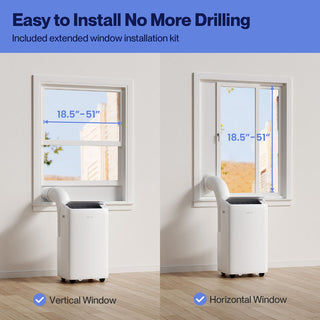 DELLA 14000 BTU Inverter Ultra Quiet Portable AC for Rooms Up to 450 Sq. Ft.