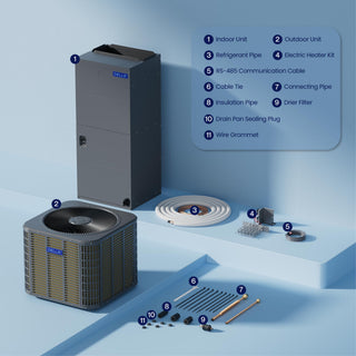 DELLA 47,000 BTU 18 SEER2 Ducted Central Air Conditioner with Air Handler