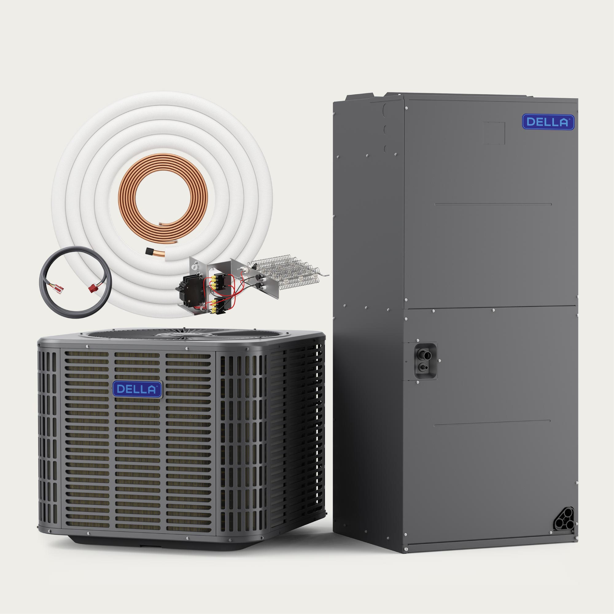 DELLA 53,000 BTU 17 SEER2 Ducted Central Air Conditioner with Air Handler