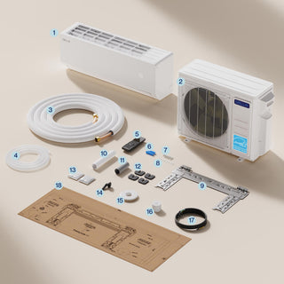 DELLA Vita Series 28000 BTU Tri-Zone Mini Split AC (9K+9K+12K) - Up to 1350 Sq.Ft.