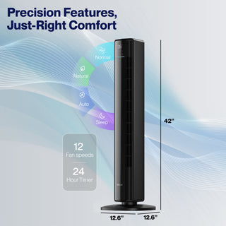 DELLA 42" Ultra Quiet Smart Tower Fan with Voice/APP/Remote Control