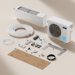 DELLA Vario Series 20000 BTU Dual Zone Mini Split AC (9K + 9K) - Up to 800 Sq.Ft.