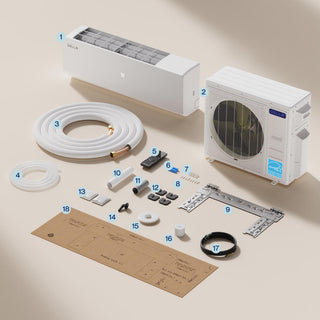 DELLA Vario Series 45000 BTU Tri-Zone Mini Split AC (18K+18K+24k) - Up to 3500 Sq.Ft.