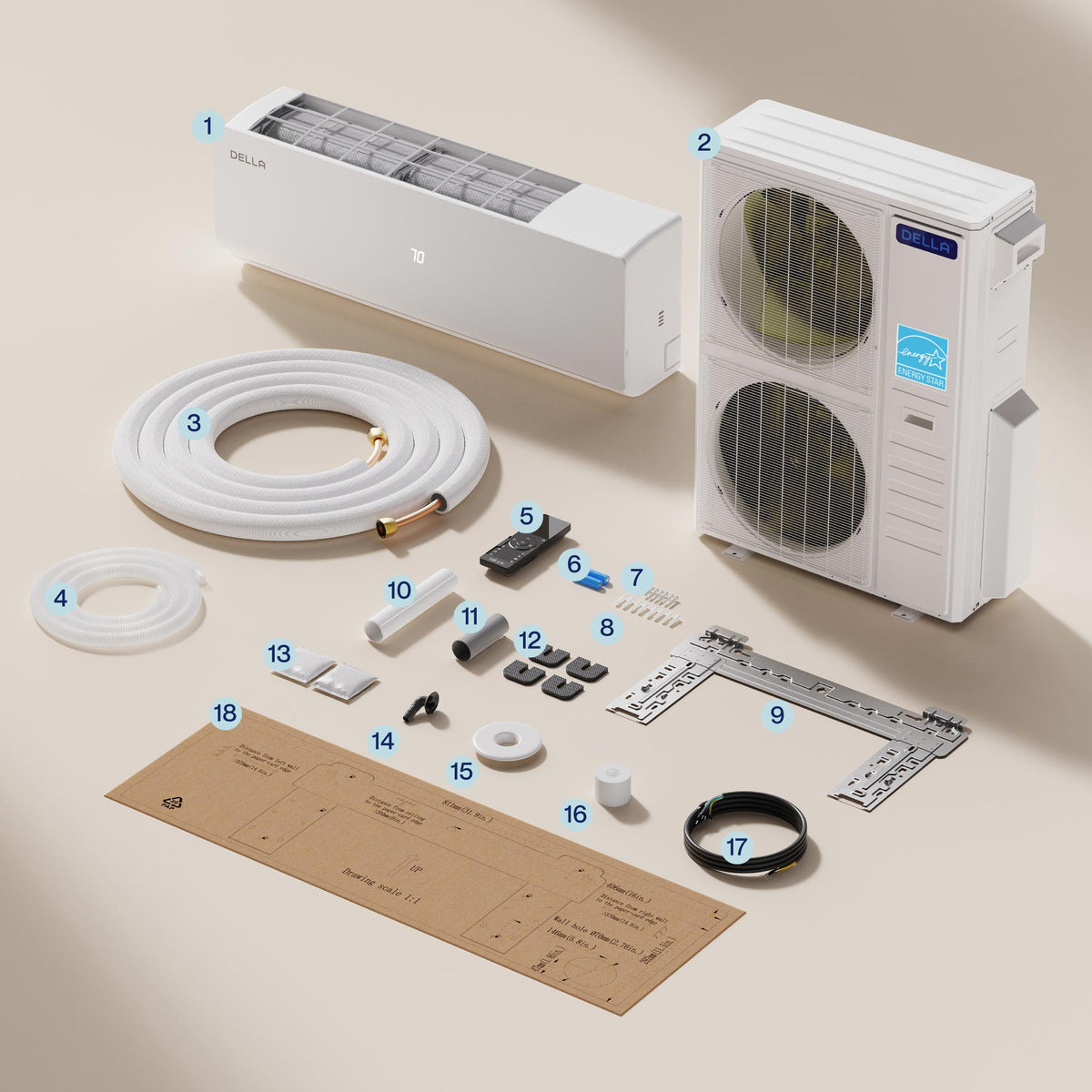 DELLA Mini Split AC Installation Kit