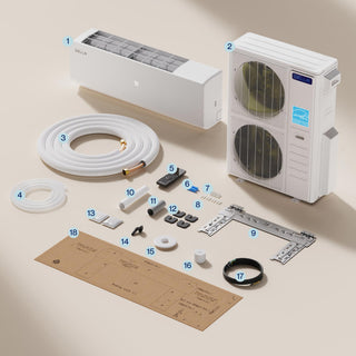 DELLA Vario Series 55000 BTU Five Zone Mini Split AC (9K+9K+12K+12K+12K) - Up to 2450 Sq.Ft.