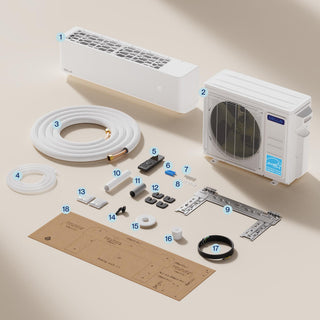 DELLA Optima Series 27000 BTU Dual Zone Mini Split AC (9K+12K) - Up to 950 Sq.Ft.