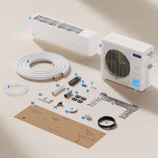 DELLA Optima Series 42000 BTU Tri-Zone Mini Split AC (9K+23K+23k) - Up to 3400 Sq.Ft.