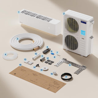 DELLA Optima Pro CloudAir Series 48000 BTU Five Zone Mini Split AC (6K+6K+6K+9K+24K) - Up to 2800 Sq.Ft.