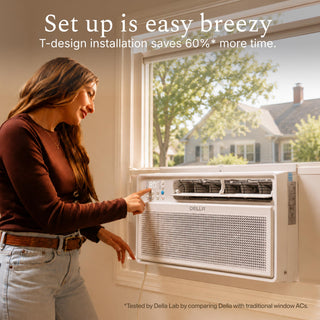 DELLA Miri Series 8000 BTU Smart Inverter Window Air Conditioner Ultra Quiet AC Cools up to 350 Sq.Ft.