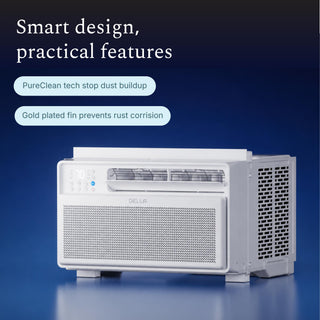 DELLA Miri Series 8000 BTU Smart Inverter Window Air Conditioner Ultra Quiet AC Cools up to 350 Sq.Ft.