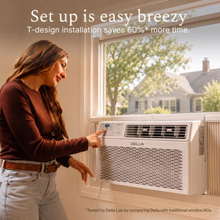DELLA Fenestra Series 12000 BTU Smart Window AC with Remote/App Control, Cools Up to 550 Sq. Ft