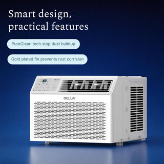 DELLA Fenestra Series 12000 BTU Smart Window AC with Remote/App Control, Cools Up to 550 Sq. Ft