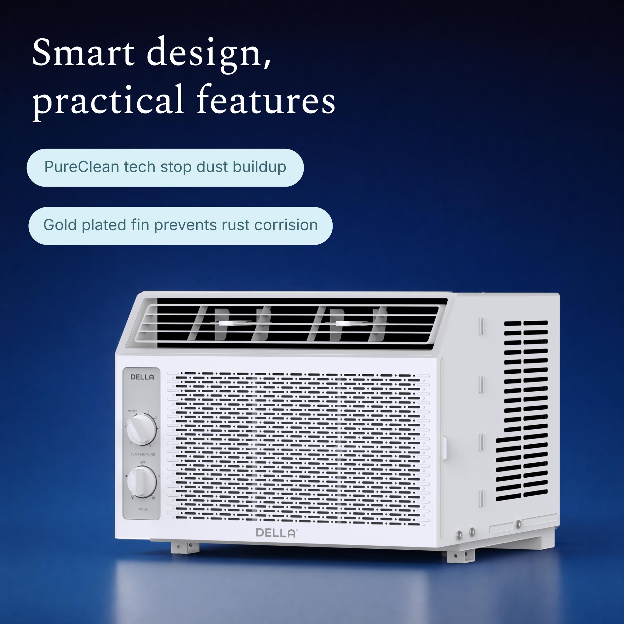 DELLA Fenestra Series 5000 BTU Window Air Conditioner, Cools Up to 150 Sq. Ft.