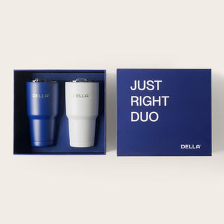 Juego de vasos Della (azul y blanco) – 2 piezas