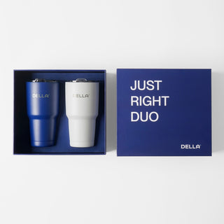 Della Tumbler Set (Blue + White) – 2pcs